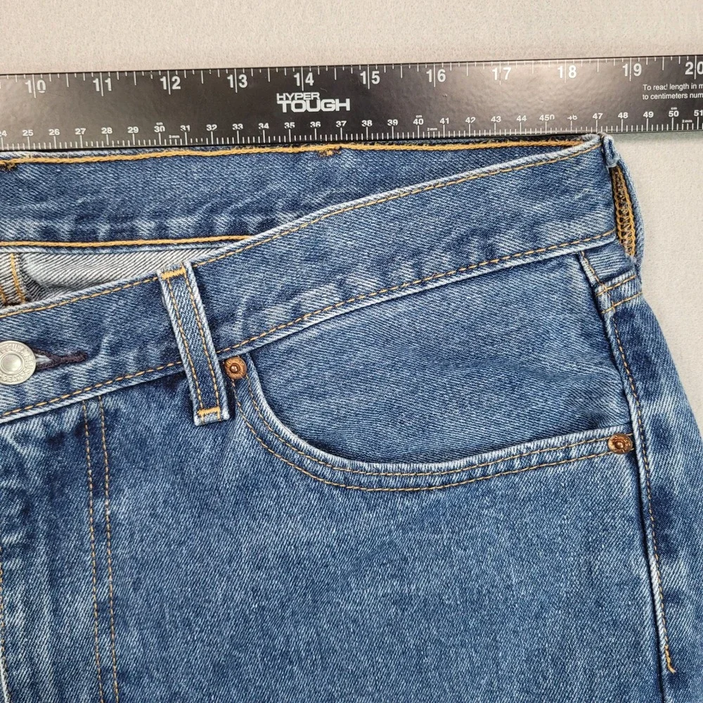 Levis 505 Regular Fit Straight Leg Jeans‎ Blue Denim Mens 38x30 00505-4891